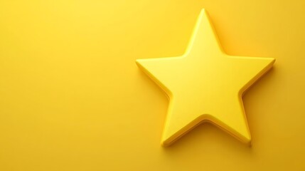 Obraz premium A Single Yellow Star on Yellow Background