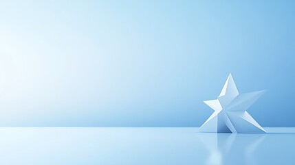 Obraz premium A Single White Geometric Star on Blue Background