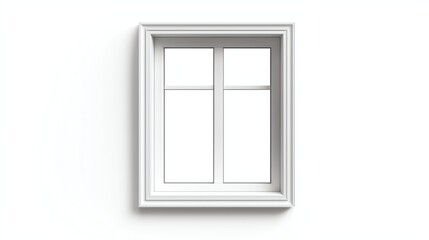 Obraz premium A simple, white-framed window with two panes, set against a clean, neutral background, conveying a sense of openness and light.