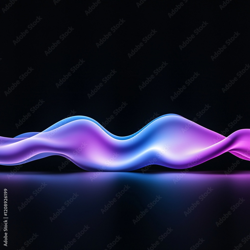 Poster minimalistic abstract art for data visualization, precise glowing shapes, dynamic tech-inspired line