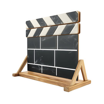 recommend clip art: Wooden Clapperboard isolated on transparent background