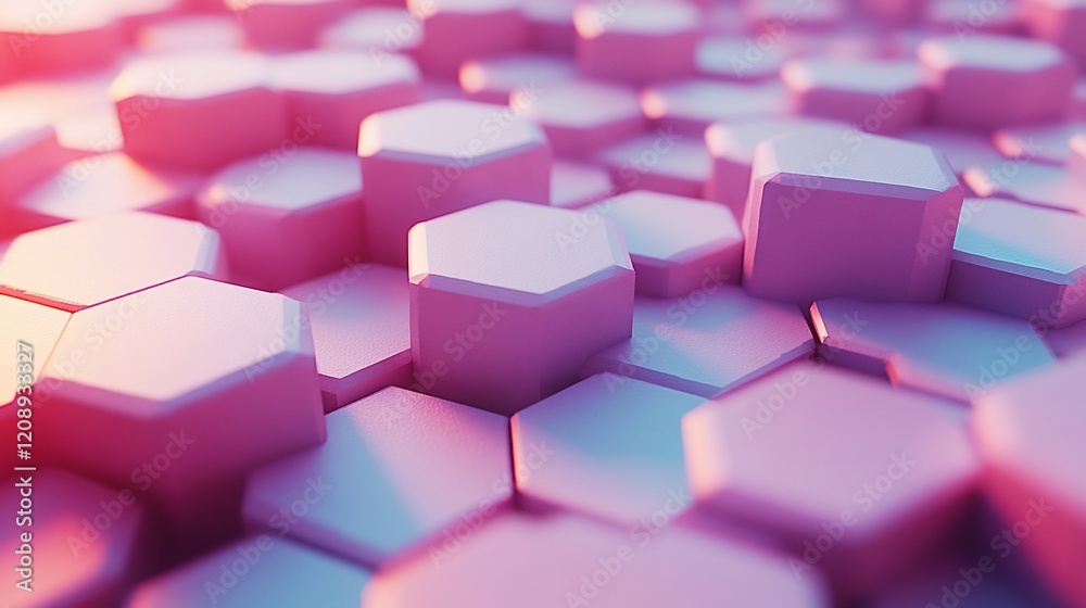 Poster abstract pink and purple hexagonal pattern background.