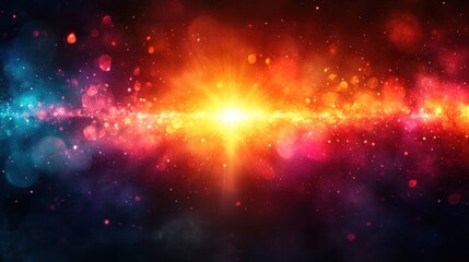 Fototapeta premium Cosmic explosion with colorful particles in space