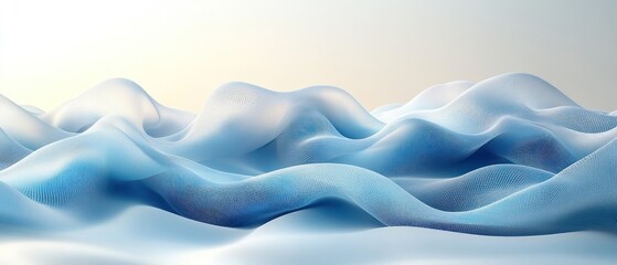 Obraz premium Blue fabric flowing in soft light