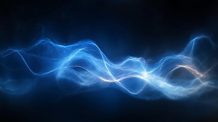Obraz premium Abstract Blue Wave Energy Flowing Through Space
