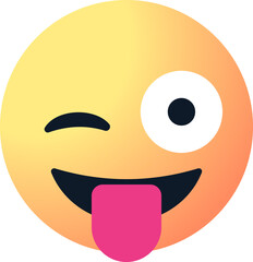 vector emoji with a winking eye and tongue out , Crazy funny emoticon for digital communication and stickers