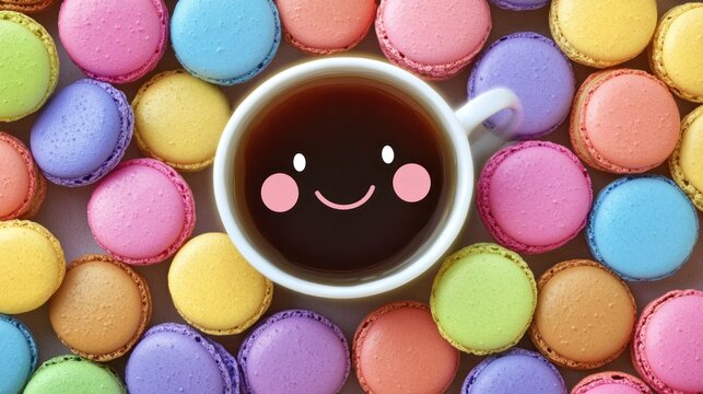 Delightful Macarons and Coffee: A Sweet Start to the Day