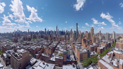 Obraz premium Panoramic View of Manhattan Skyline on a Sunny Day