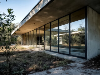 Fototapeta premium Modern Glassfronted Building with Reflective Surfaces