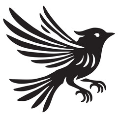 Obraz premium Silhouette of a bird on white background