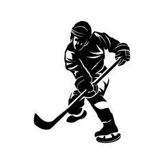 silhouette of a person playing hockey