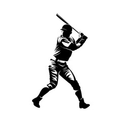 silhouette of a baseball player preparing to hit the ball