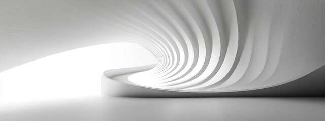 Fototapeta premium Minimalist Architecture Design Soft Natural Lighting White Curves Abstract Geometry
