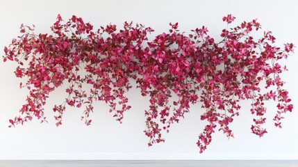 Vibrant Pink Bougainvillea Cascading on White Wall