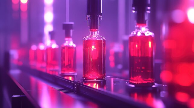 Products on conveyor belts at various production stages