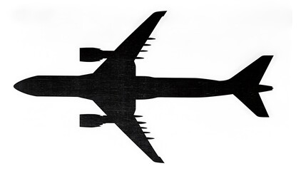 A stunning image of a jumbo jet in flight, captured with great detail and clarity against a seamless white backdrop, showcasing its massive silhouette