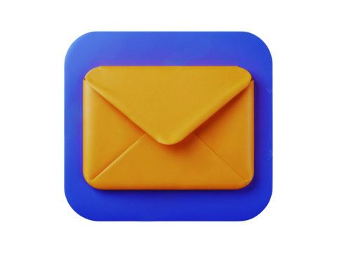 Envelope 3d icon isolated on transparent or white background, png


