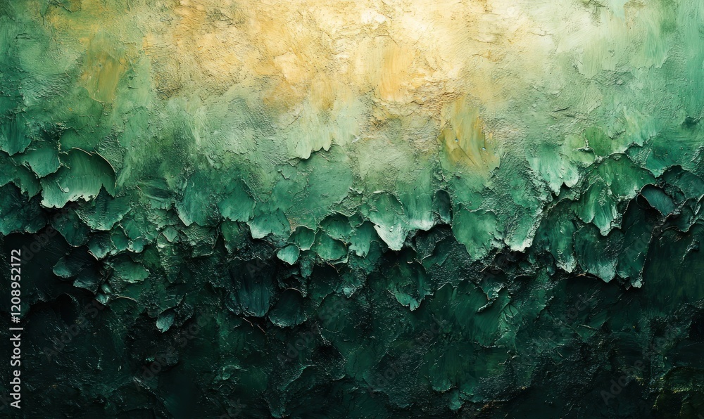 Aufkleber Elegant Abstract Expressionist Green Background with Textured Gradient Center and Vignette Border