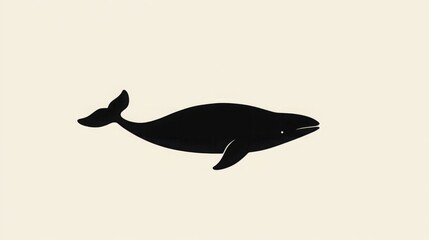 Fototapeta premium Elegant Minimalist Illustration of a Majestic Whale in Silhouette for Nature and Marine Life Themes on Stock Photo Platforms