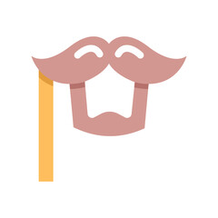 Mustache Mask Flat Style