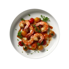 Gambas Al Ajillo presented served in a plate
