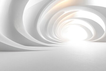Obraz premium Futuristic Abstract Minimalist Design with Gentle Curves and Soft Lighting