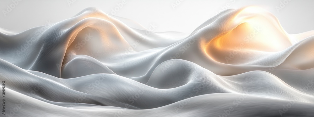 Poster Minimalist Abstract Wave Design Smooth Curves Soft Lighting High Contrast Depth