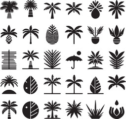 Obraz premium isolated palm tree icon, palm tree icon Vector , palm tree Silhouette,color palm tree symbol, palm tree icon set, black palm tree icon, palm tree for logo, palm tree Vector illustration, Vector Graph