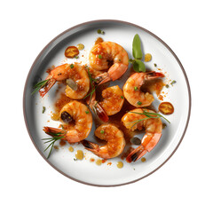 Gambas Al Ajillo presented served in a plate