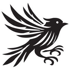 Obraz premium Silhouette of a bird on white background