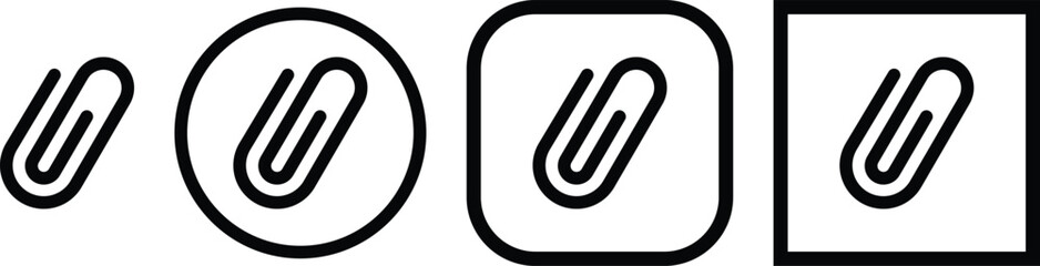 Link icon paperclip attached file web page url buttons attachment document sign symbol Internet icons flat line set. Chain vector for social media apps or web isolated on transparent background