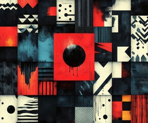 Seamless Black and White Geometric Pattern Collection with Modern Graphic Designs