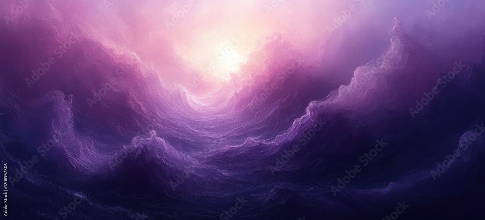 Poster elegant purple background with black border and bright center for fancy website or paper design
