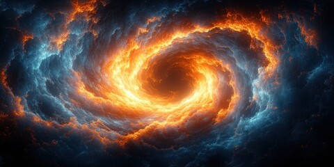 Abstract Vortex of Glowing Particles in Cybernetic Space with Neural Network Dynamics