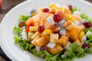salad with vegetables and fruit