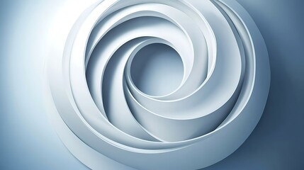 Fototapeta premium Abstract Swirling White Circular Design in Blue
