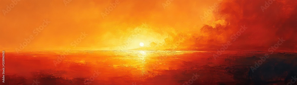 Aufkleber Vibrant Abstract Autumn Background with Warm Orange and Red Leaf Pattern in Grunge Texture Design