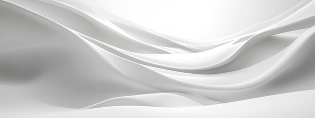 Obraz premium Minimalist Abstract Design with White Curves and Waves in Diffused Light