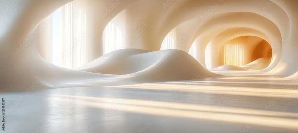 Aufkleber minimalist soft focus background illustration with cream gradient and blurred texture for elegant wa