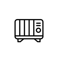 Heating radiator outline icon isolated on white background