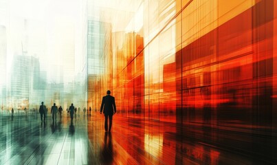 Modern Architecture Buildings Digital Concept, Generative AI