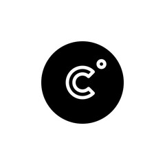Degrees celsius icon symbol for website and graphic design