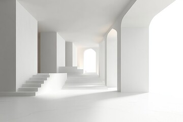 Obraz premium Minimalist Geometric Architecture Soft Light Modern Design