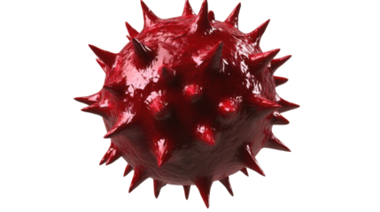 Red virus icon isolated on white background 