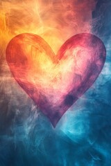 Symbol of Love Digital Background with Heart-Shaped Design, Generative AI