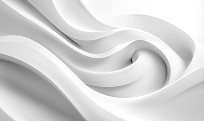 Modern White Wave Background Minimal Design Creative Abstract Architecture