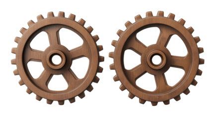 old rusty gears isolated on white background 