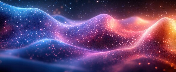 Obraz premium Cyber Digitalization in Futuristic Abstract Composition of Binary Code and Light Streams