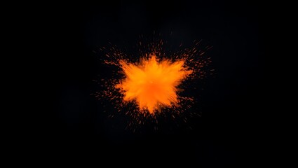 Fototapeta premium Orange Energy Burst in Motion on a Dark Background