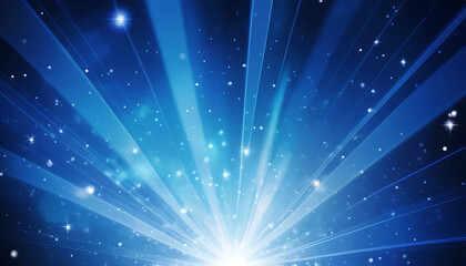 Obraz premium Here is the abstract holiday background with blurred blue rays, sparkles, and a fantastic light effect. Let me know if you'd like any adjustments!
